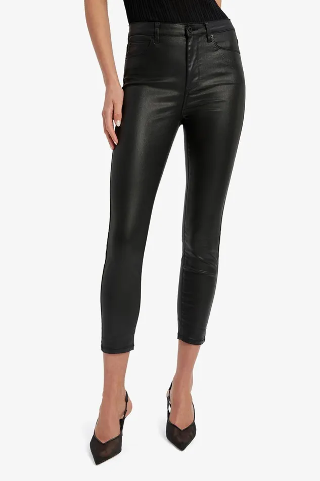 Women Bardot Skinny Jean Khloe Crop Coated Jeans In Black Black Women Bardot Skinny Jean Khloe Crop Coated Jeans In Black Black