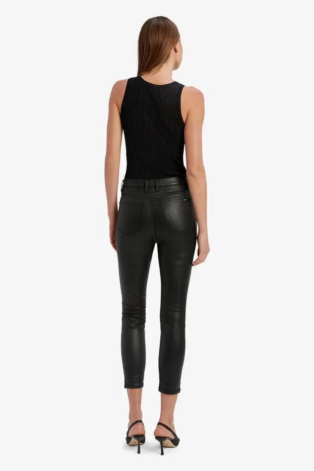 Women Bardot Skinny Jean Khloe Crop Coated Jeans In Black Black Women Bardot Skinny Jean Khloe Crop Coated Jeans In Black Black