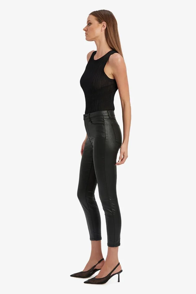 Women Bardot Skinny Jean Khloe Crop Coated Jeans In Black Black Women Bardot Skinny Jean Khloe Crop Coated Jeans In Black Black