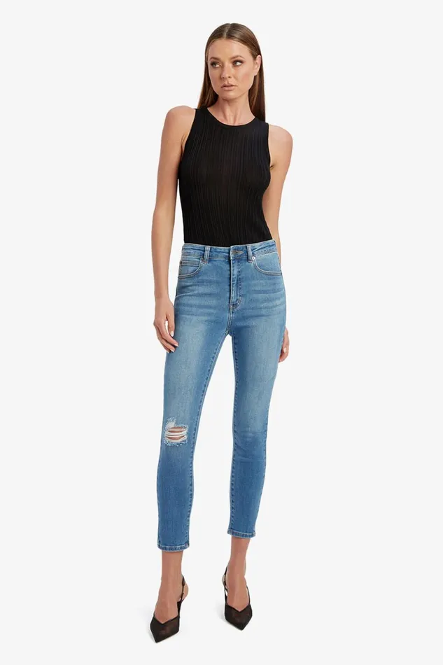 Women Bardot Skinny Jean Khloe Hi Crop Jeans In Dark Denim Dark Denim Women Bardot Skinny Jean Khloe Hi Crop Jeans In Dark Denim Dark Denim