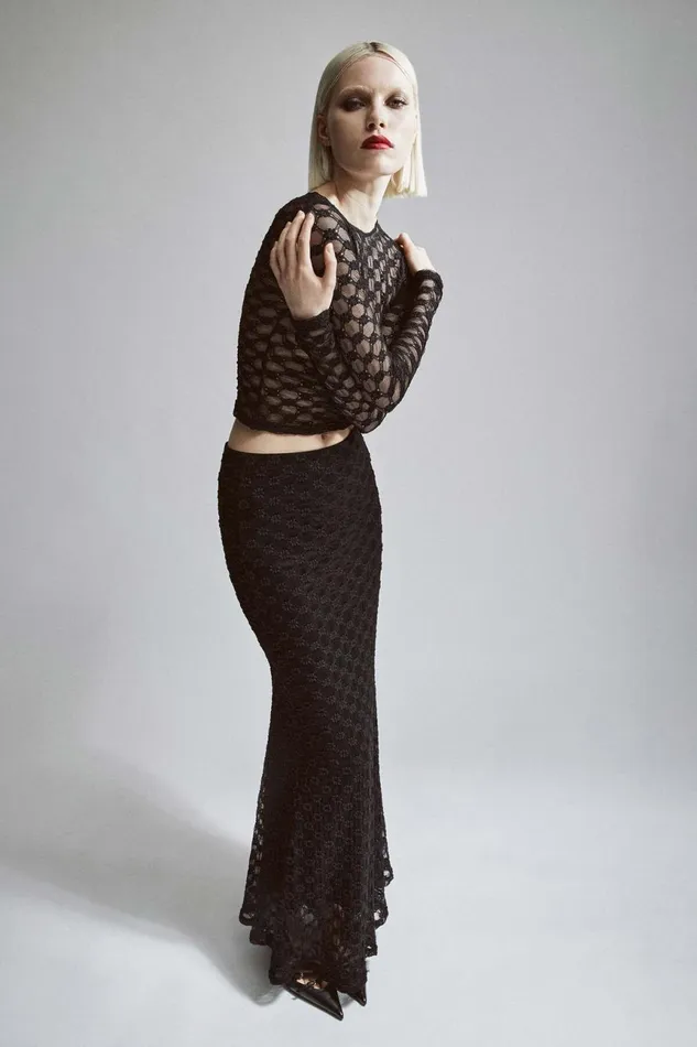 Women Bardot Skirts Adoni Mid Rise Maxi Skirt In Black Black