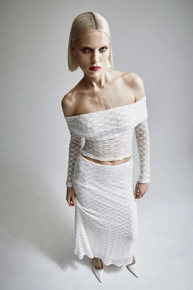 Women Bardot Skirts Adoni Mid Rise Maxi Skirt In Orchid White Orchid White