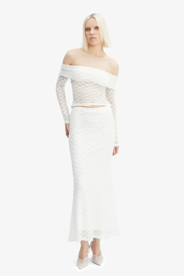 Women Bardot Skirts Adoni Mid Rise Maxi Skirt In Orchid White Orchid White Women Bardot Skirts Adoni Mid Rise Maxi Skirt In Orchid White Orchid White