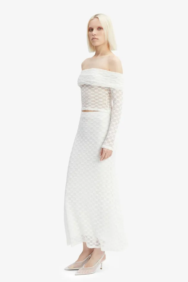 Women Bardot Skirts Adoni Mid Rise Maxi Skirt In Orchid White Orchid White Women Bardot Skirts Adoni Mid Rise Maxi Skirt In Orchid White Orchid White