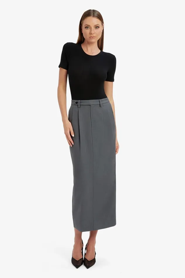 Women Bardot Skirts Amiah Mid Rise Maxi Skirt In Dark Grey Dark Grey Women Bardot Skirts Amiah Mid Rise Maxi Skirt In Dark Grey Dark Grey