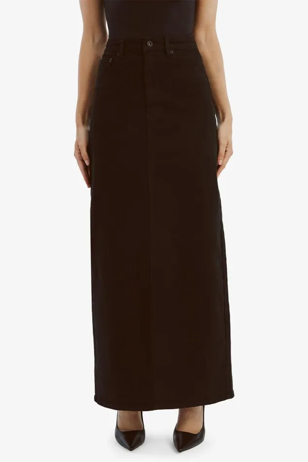 Women Bardot Skirts Evianna Denim Maxi Skirt In Black Black Women Bardot Skirts Evianna Denim Maxi Skirt In Black Black
