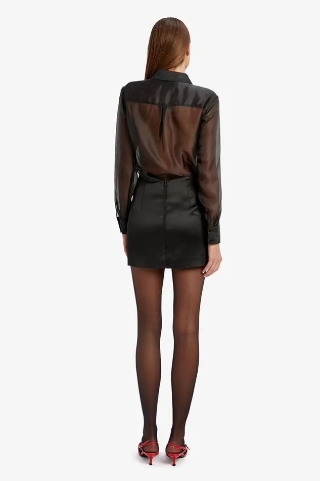 Women Bardot Skirts Mya Satin Mini Skirt In Black Black Women Bardot Skirts Mya Satin Mini Skirt In Black Black