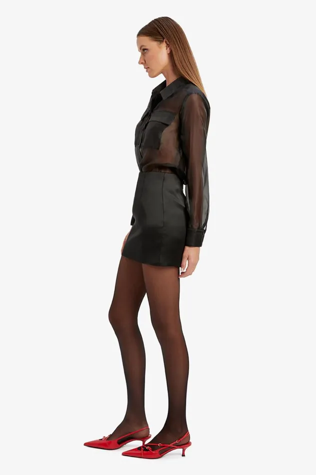 Women Bardot Skirts Mya Satin Mini Skirt In Black Black Women Bardot Skirts Mya Satin Mini Skirt In Black Black