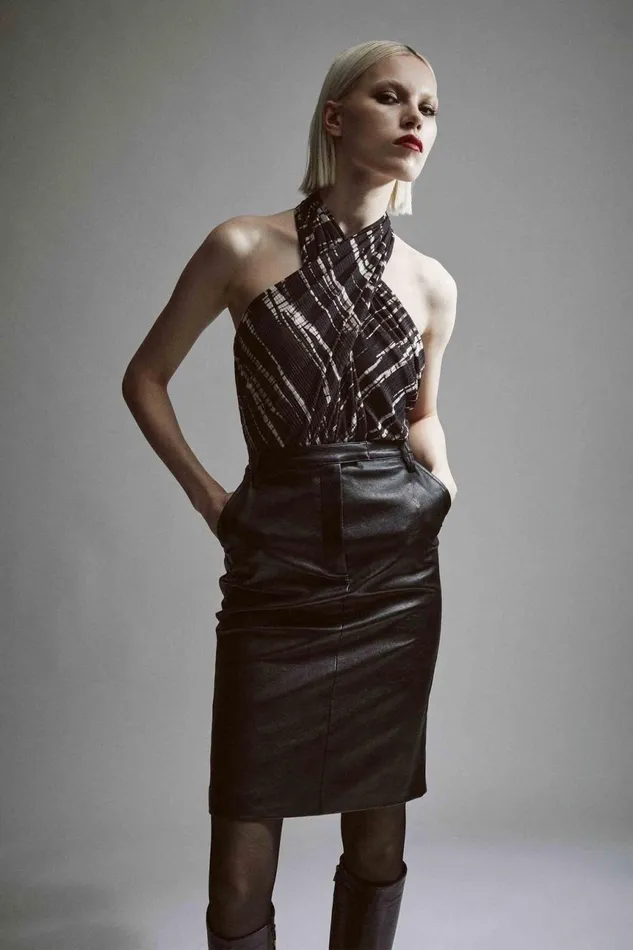 Women Bardot Skirts Phenix Vegan Leather Skirt In Black Black