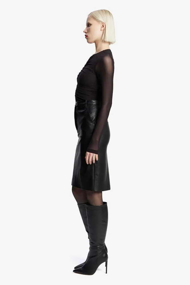 Women Bardot Skirts Phenix Vegan Leather Skirt In Black Black Women Bardot Skirts Phenix Vegan Leather Skirt In Black Black