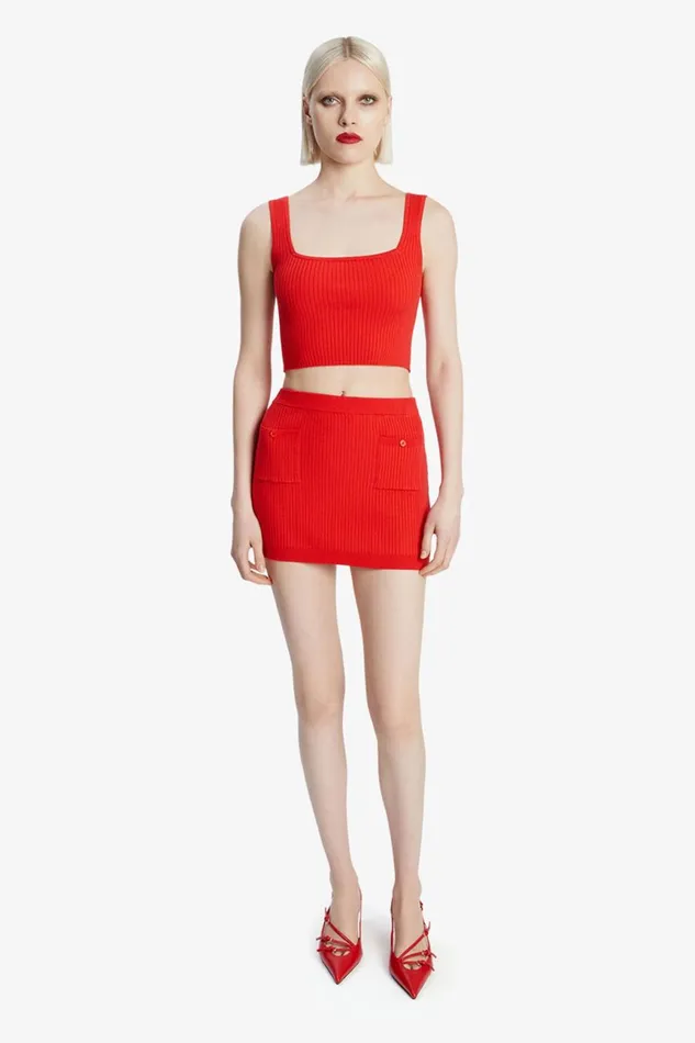 Women Bardot Skirts Sarita Knit Skirt In Deep Red Deep Red Women Bardot Skirts Sarita Knit Skirt In Deep Red Deep Red