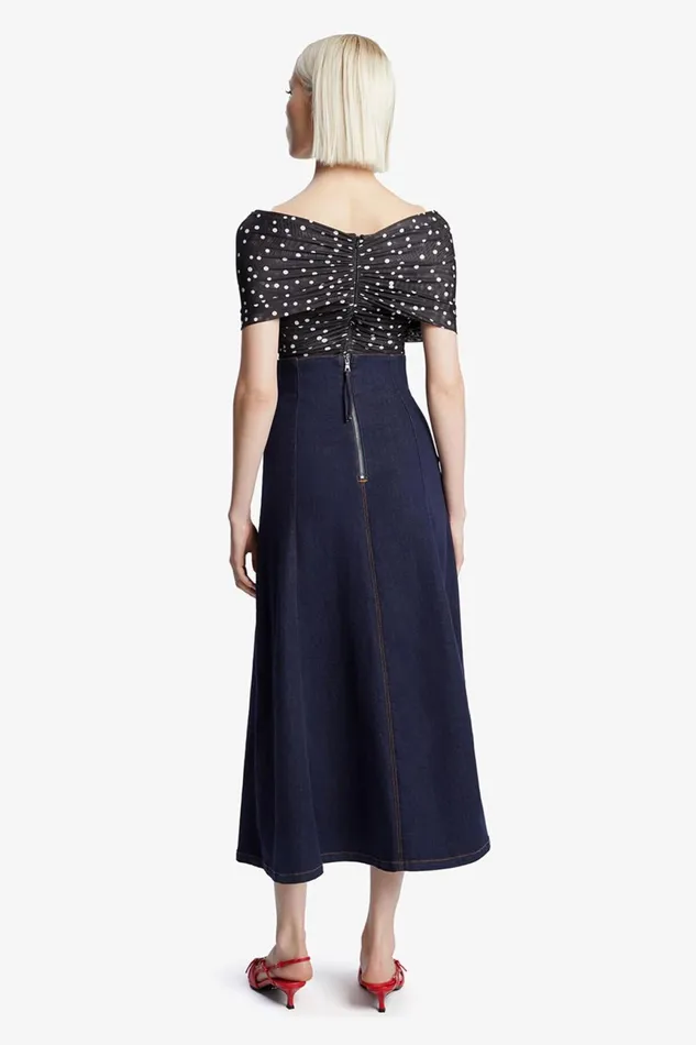 Women Bardot Skirts Zeta Denim Midi Skirt In Dark Dark Women Bardot Skirts Zeta Denim Midi Skirt In Dark Dark