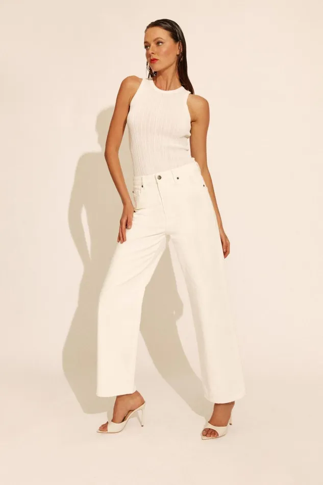 Women Bardot Straight Jean Pia Straight Jeans In Ivory Ivory