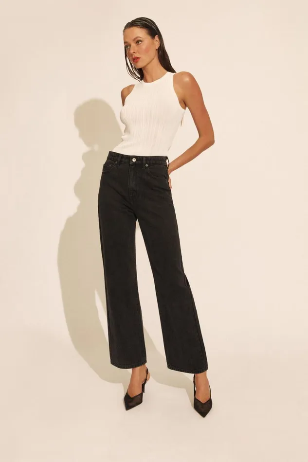 Women Bardot Wide Jean Cindy Wide Full Leg Jeans In Washed Black Washed Black Women Bardot Wide Jean Cindy Wide Full Leg Jeans In Washed Black Washed Black