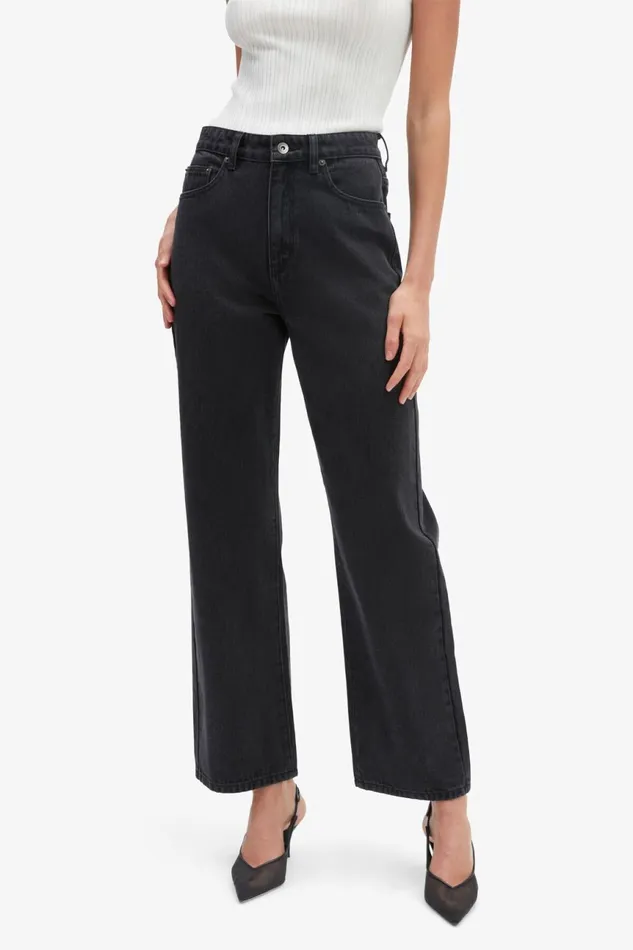 Women Bardot Wide Jean Cindy Wide Full Leg Jeans In Washed Black Washed Black Women Bardot Wide Jean Cindy Wide Full Leg Jeans In Washed Black Washed Black
