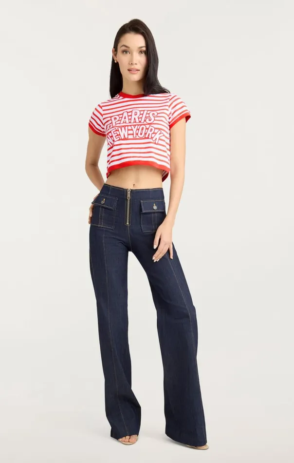Women Becka Tee Whitecherrytomato Cinq Sept Tees