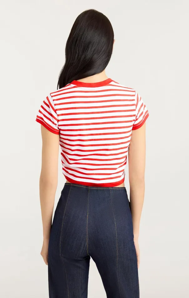 Women Becka Tee Whitecherrytomato Cinq Sept Tees