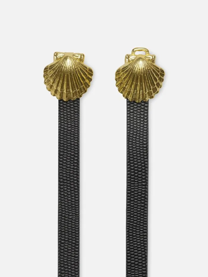Women Belts FRAME Coquillage Belt 8212 Black