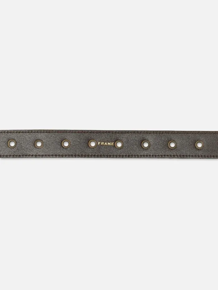 Women Belts FRAME Petit Circle Belt 8212 Espresso Suede