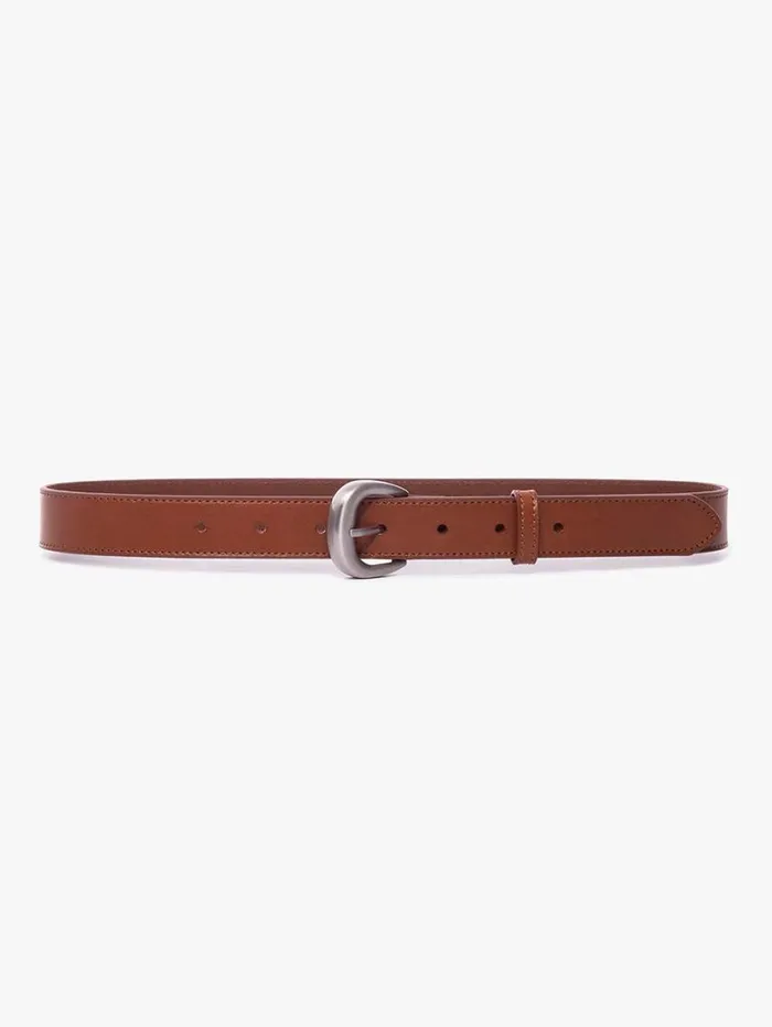 Women Belts FRAME Timeless Buckle Belt 8212 WhiskeySilver