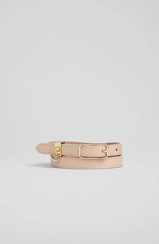 Women Belts LKBennett Molly Fawn Leather Skinny Belt