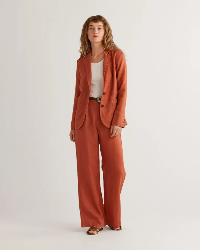 Women BIRCH BAY LINEN TROUSER PANTS Redwood Pendleton Pants and Shorts