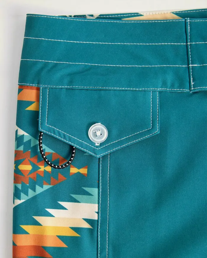 Women BIRDWELL X PENDLETON BIRDIE BOARDSHORTS Turquoise Summerland Pendleton Pants and Shorts