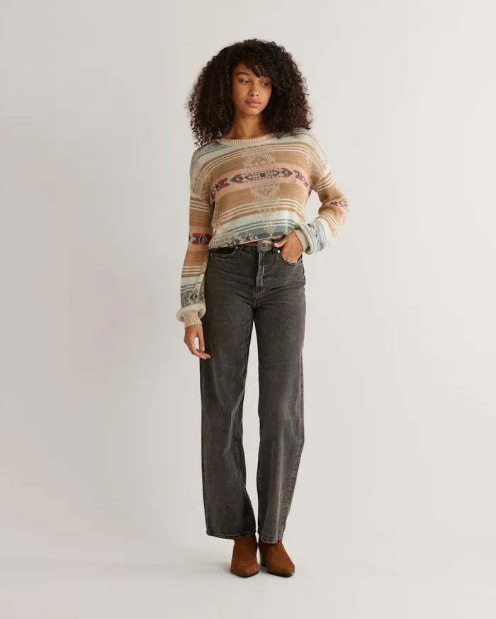 Women BISHOP SLEEVE COTTON PULLOVER Tanaqua Multi Pendleton Sweaters