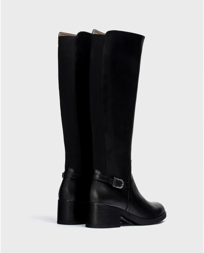 Women Black Elastic Boot Wonders Boots