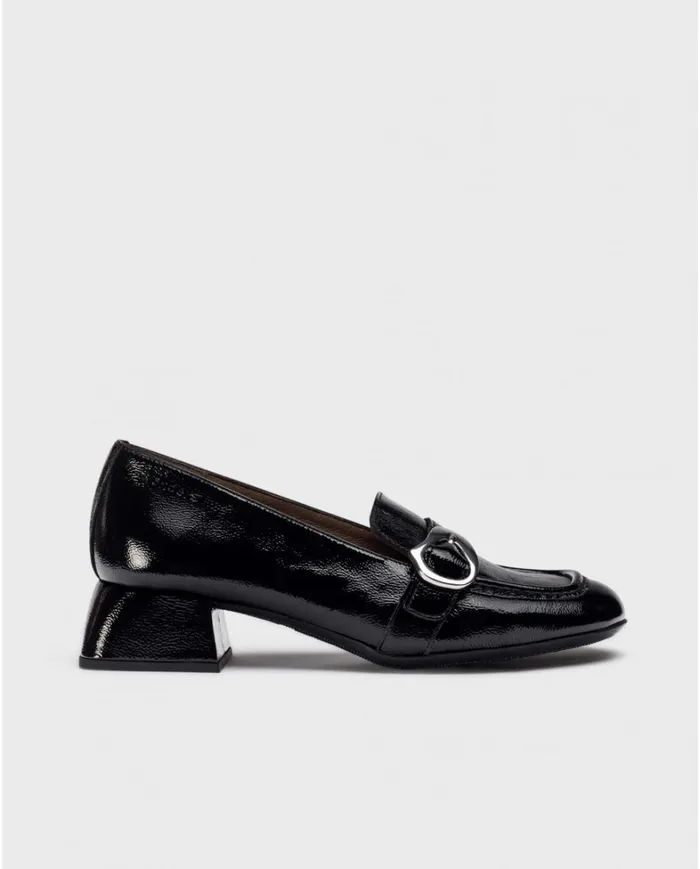 Women Black JAMES Loafers Wonders Heels