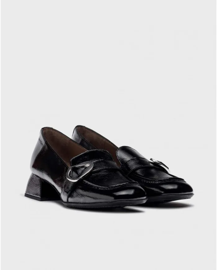 Women Black JAMES Loafers Wonders Heels Women Black JAMES Loafers Wonders Heels