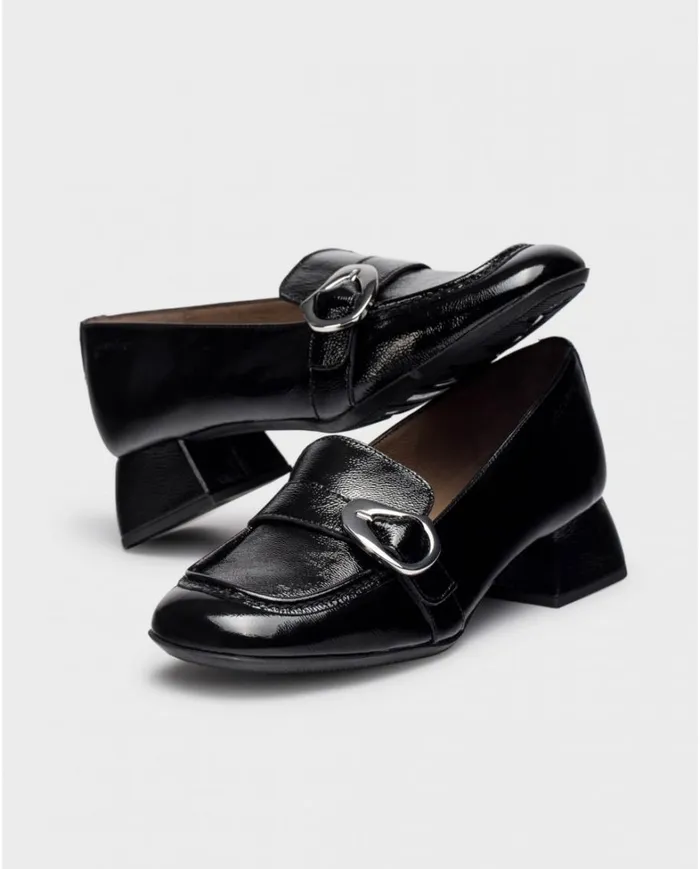 Women Black JAMES Loafers Wonders Heels Women Black JAMES Loafers Wonders Heels
