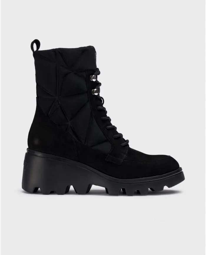 Women Black SILVER Ankle Boots Wonders Ankle Boots