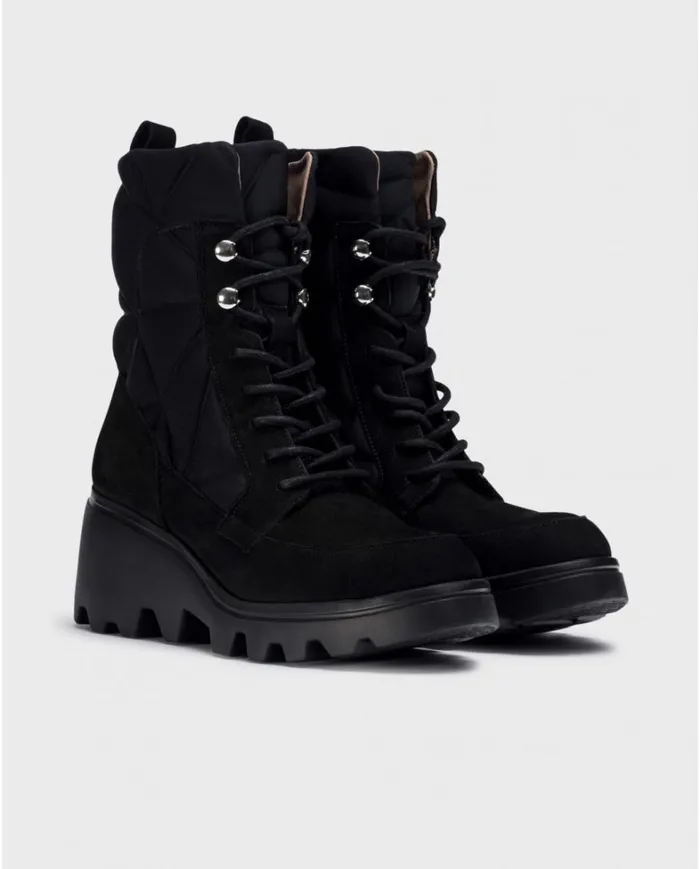 Women Black SILVER Ankle Boots Wonders Ankle Boots