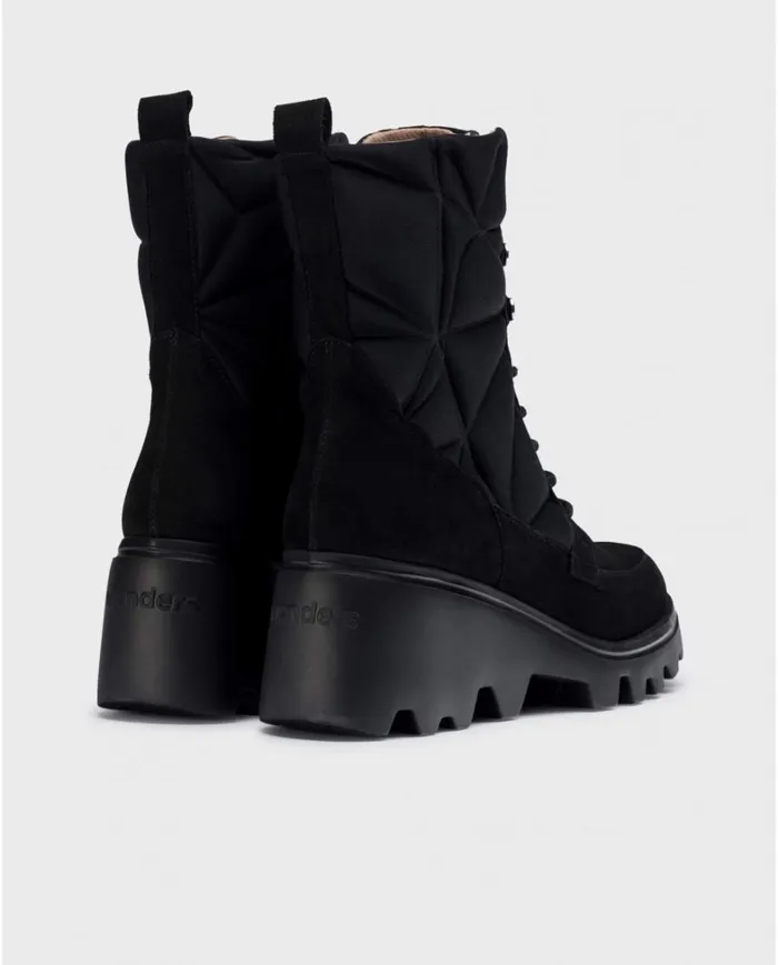 Women Black SILVER Ankle Boots Wonders Ankle Boots