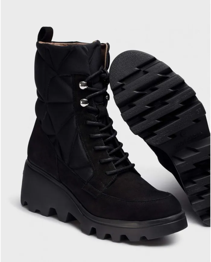 Women Black SILVER Ankle Boots Wonders Ankle Boots