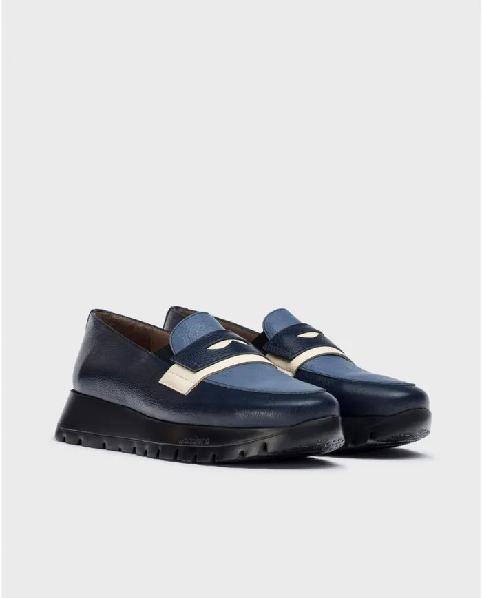 Women Blue MATERIA Moccasin Wonders Loafers Women Blue MATERIA Moccasin Wonders Loafers