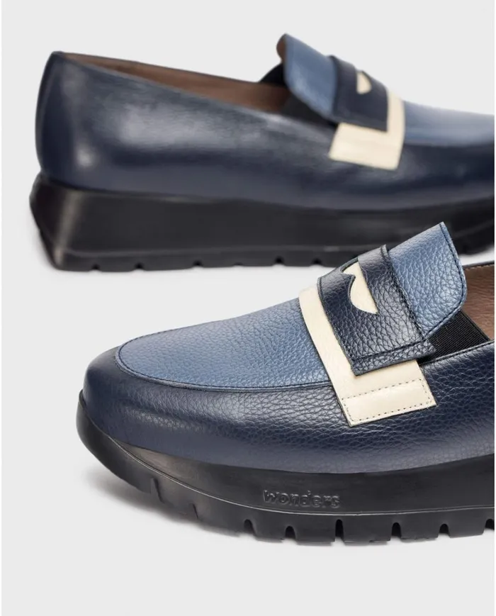 Women Blue MATERIA Moccasin Wonders Loafers Women Blue MATERIA Moccasin Wonders Loafers