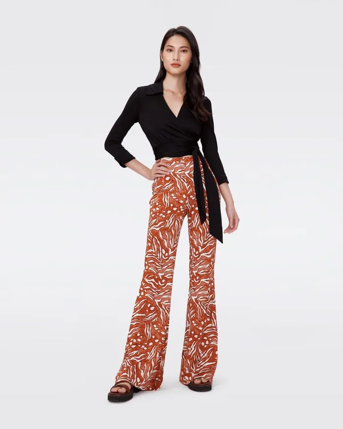 Women Bobbie Wrap Top Black DVF Tops