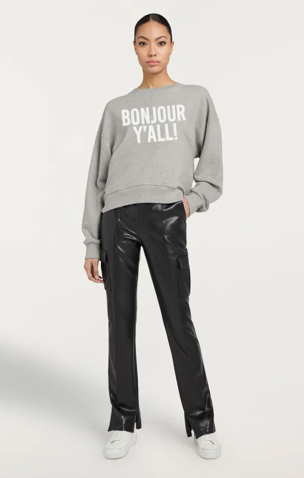 Women Bonjour Y039all Brandy Pullover Heathergreywhite Cinq Sept Sweaters and Knits