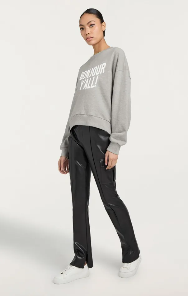 Women Bonjour Y039all Brandy Pullover Heathergreywhite Cinq Sept Sweaters and Knits
