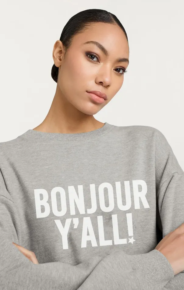Women Bonjour Y039all Brandy Pullover Heathergreywhite Cinq Sept Sweaters and Knits