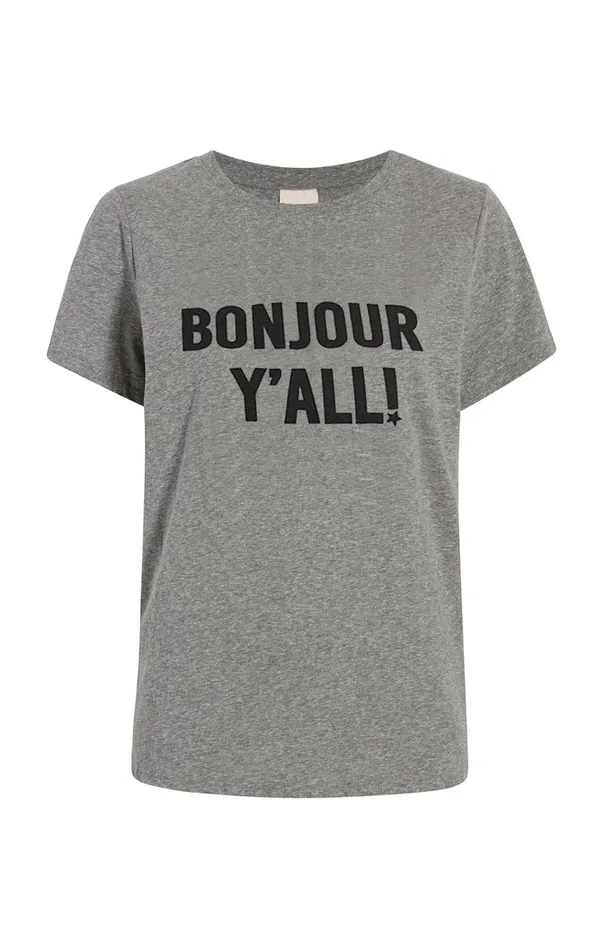 Women Bonjour Y039all Tee Heathergreyblack Cinq Sept Tees