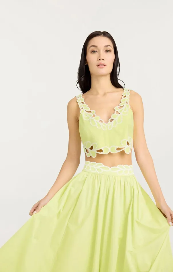 Women Bonnie Top Limekisswhite Cinq Sept Tank Tops and Camisoles
