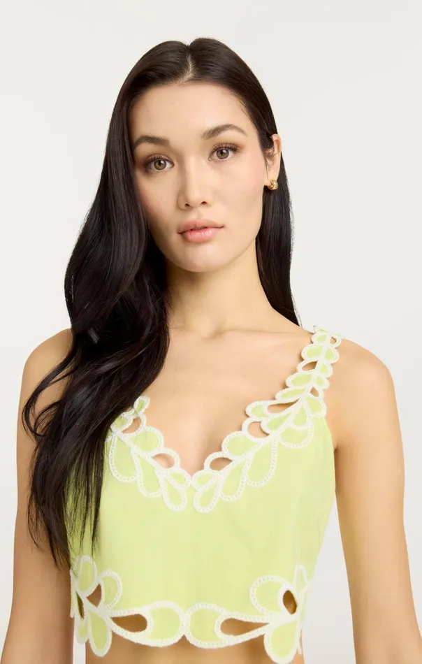 Women Bonnie Top Limekisswhite Cinq Sept Tank Tops and Camisoles