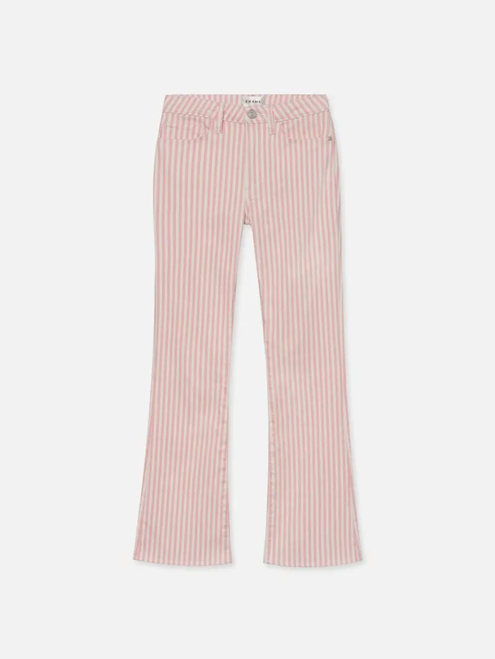 Women Bootcut FRAME Le Crop Mini Boot 8212 Dusty Pink Stripe