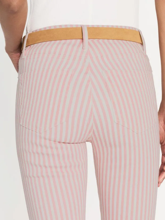 Women Bootcut FRAME Le Crop Mini Boot 8212 Dusty Pink Stripe