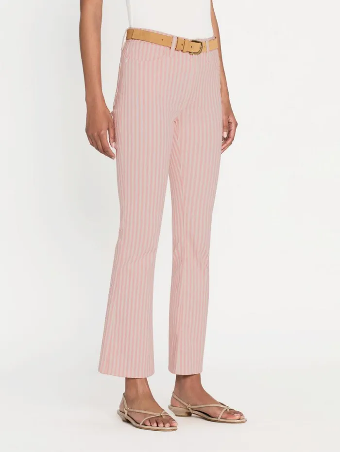 Women Bootcut FRAME Le Crop Mini Boot 8212 Dusty Pink Stripe