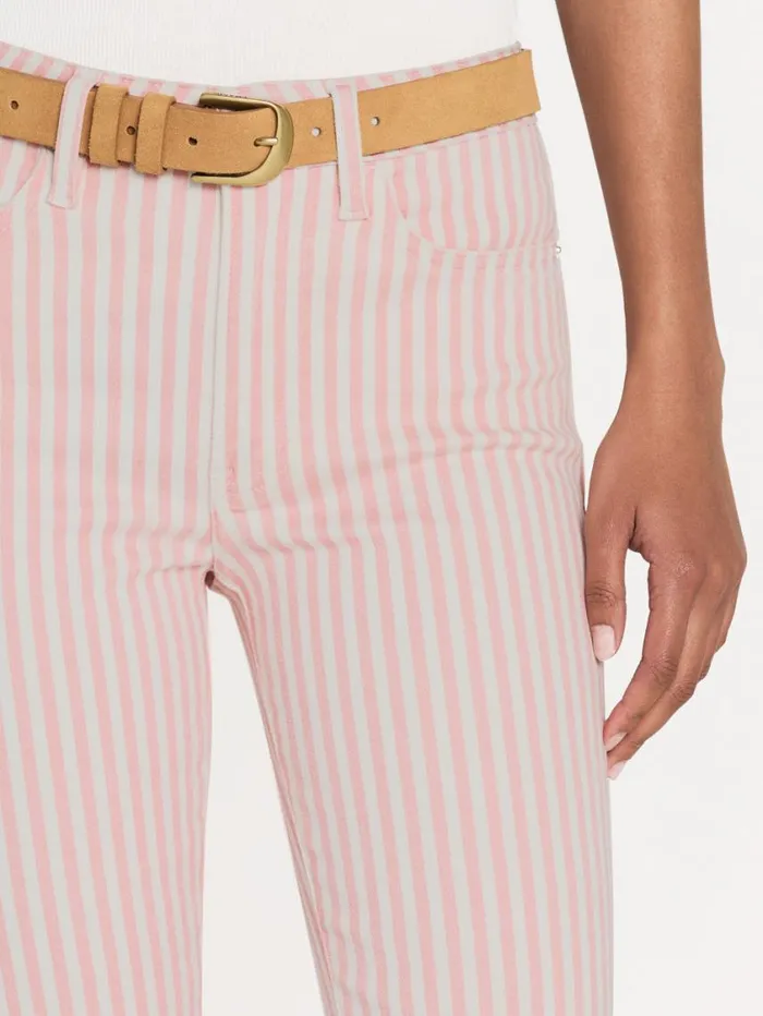 Women Bootcut FRAME Le Crop Mini Boot 8212 Dusty Pink Stripe