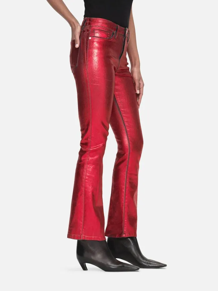 Women Bootcut FRAME Lunar New Year Crop Mini Boot 8212 Red Chrome Women Bootcut FRAME Lunar New Year Crop Mini Boot 8212 Red Chrome